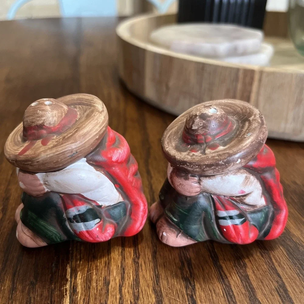 Sleeping Men Siesta Mexican Sombrero Salt & Pepper Shakers
